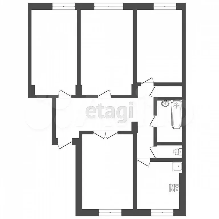 4-к. квартира, 100 м, 3/3 эт. - Фото 0