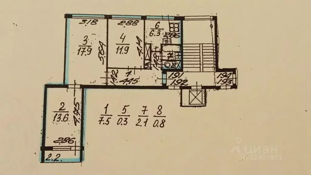 3-к кв. Санкт-Петербург просп. Народного ополчения, 221 (60.4 м) - Фото 2
