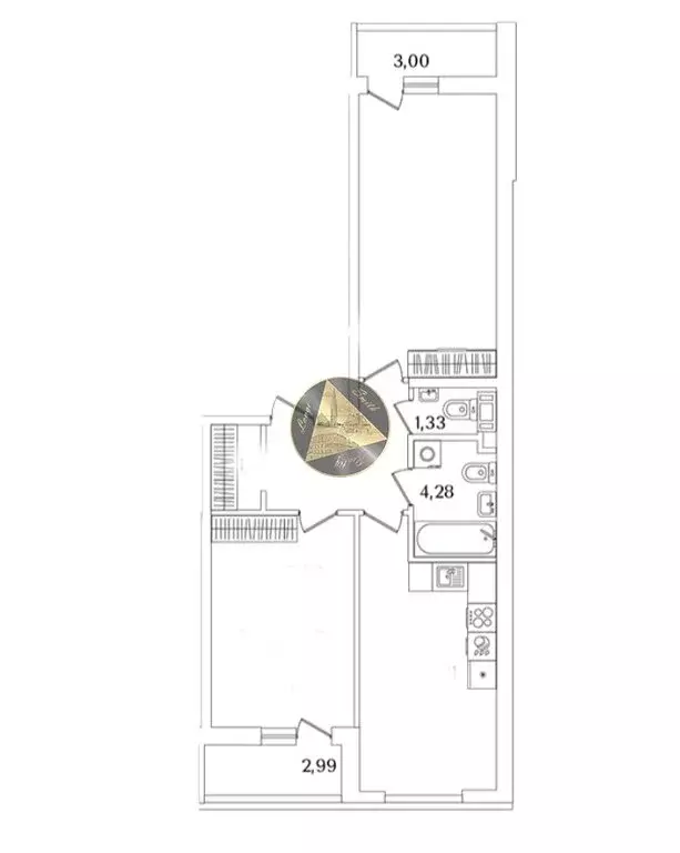 2-комнатная квартира: Санкт-Петербург, Октябрьская набережная, 120 ... - Фото 1