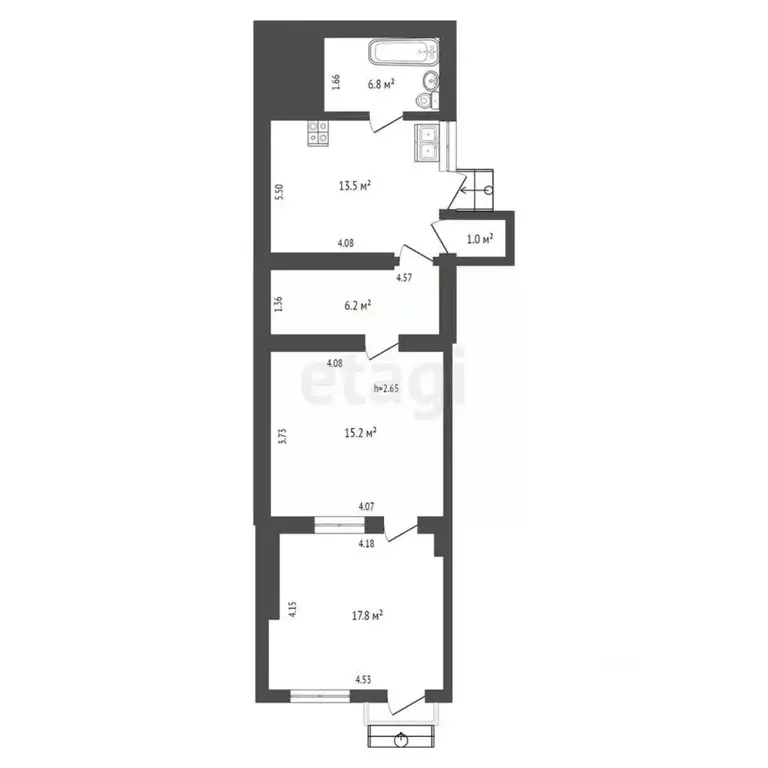 2-к кв. Крым, Ялта ул. Средне-Слободская, 18 (60.5 м) - Фото 2