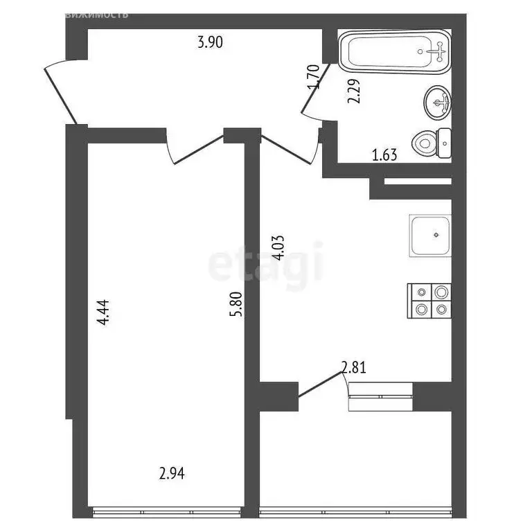 1-комнатная квартира: Севастополь, улица Челюскинцев, 57/3 (39.8 м) - Фото 0