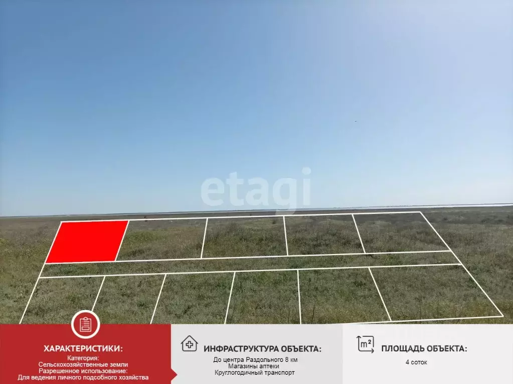 Участок в Крым, Раздольненский район, Чернышевское с/пос, с. Портовое  ... - Фото 1