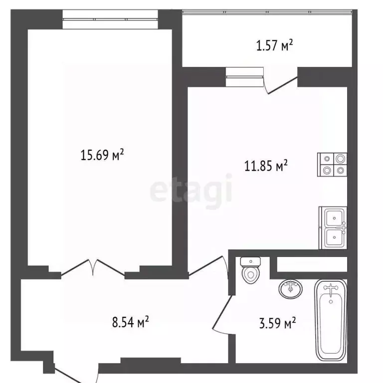 1-к кв. Ярославская область, Ярославский муниципальный округ, пос. ... - Фото 1