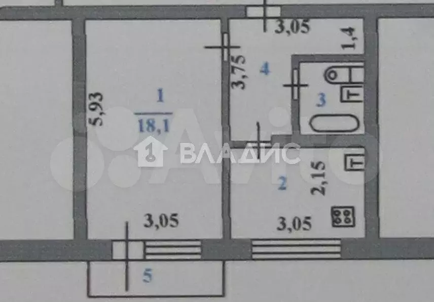 1-к. квартира, 35,2 м, 2/9 эт. - Фото 0