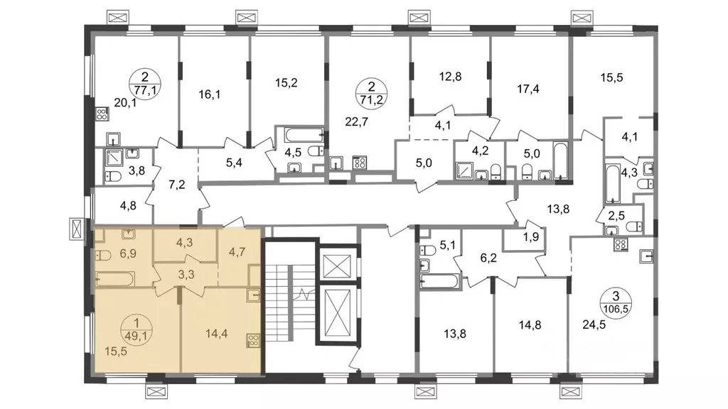 1-к кв. Московская область, Одинцовский городской округ, Заречье пгт ... - Фото 2