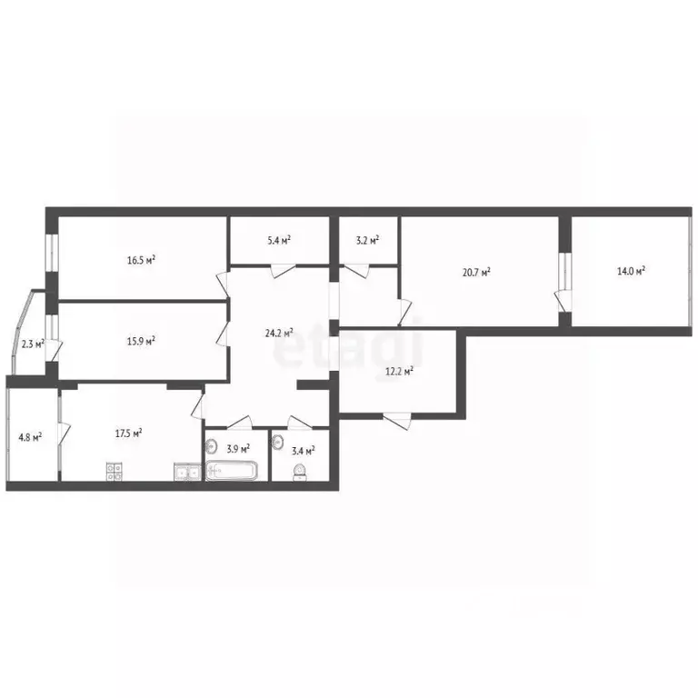3-к кв. Владимирская область, Муром ул. Воровского, 50 (135.8 м) - Фото 2