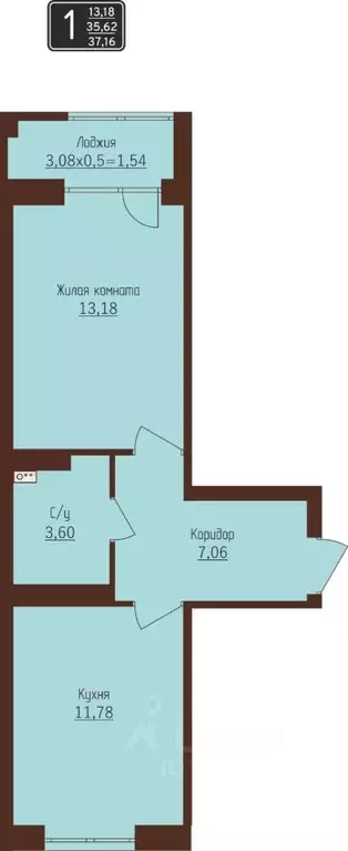 1-к кв. Пермский край, Пермь ул. Писарева, 8 (37.16 м) - Фото 1