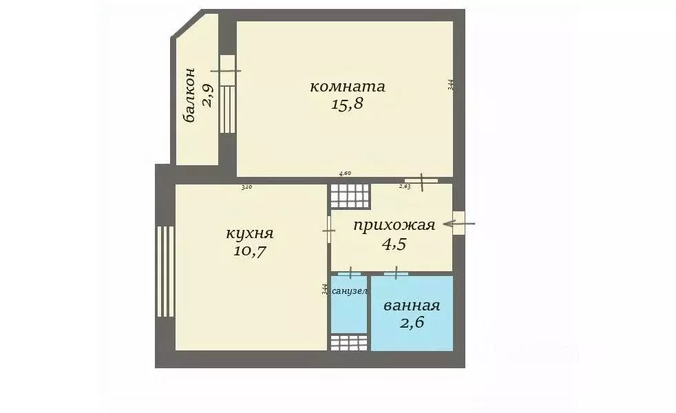 1-к кв. Санкт-Петербург Долгоозерная ул., 41к2 (34.6 м) - Фото 1