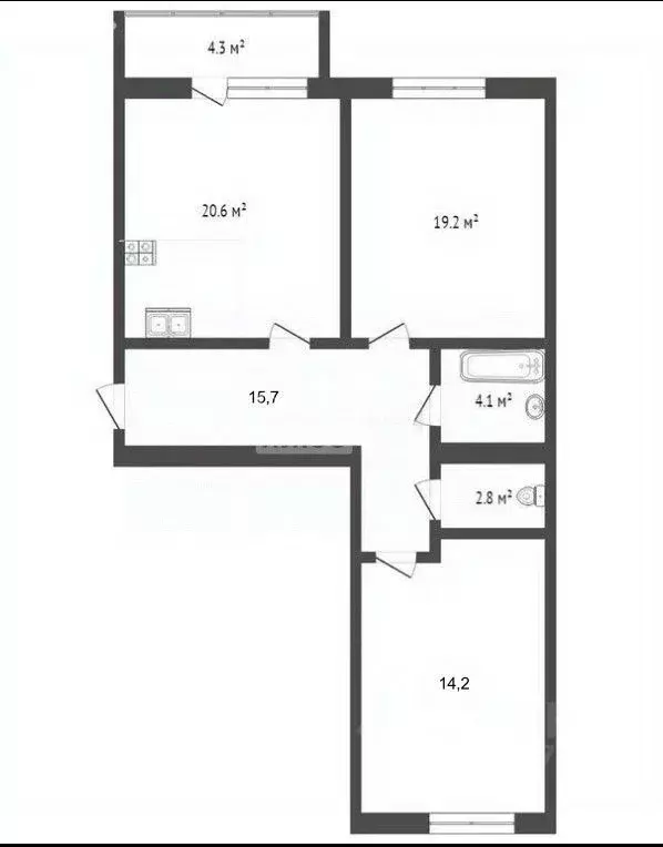 2-к кв. Вологодская область, Вологда Ленинградская ул., 108 (76.8 м) - Фото 2