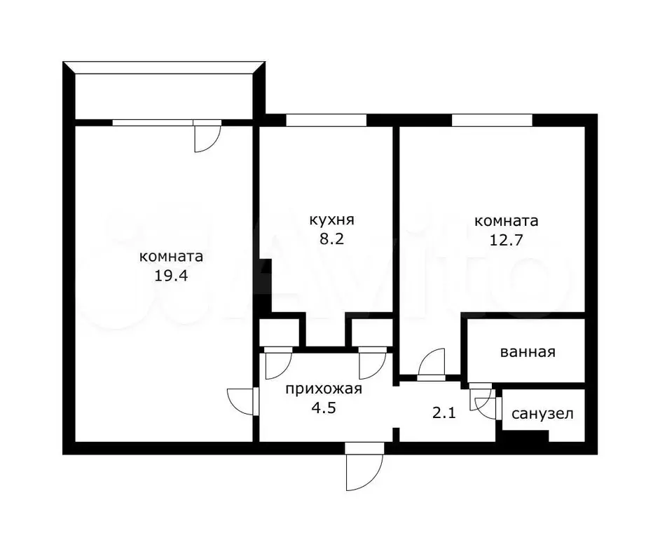 2-к. квартира, 51 м, 3/9 эт. - Фото 0
