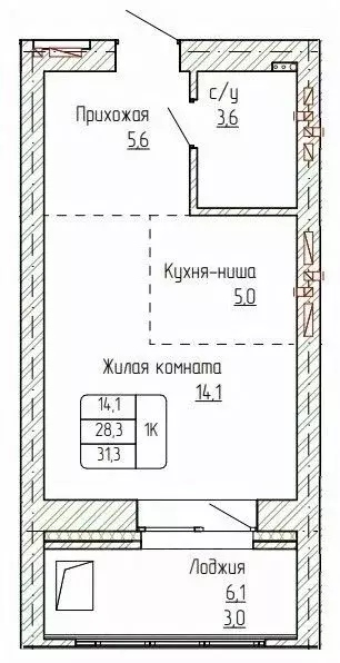 1-к кв. Алтайский край, Новоалтайск ул. Титова, 6 (31.3 м) - Фото 0