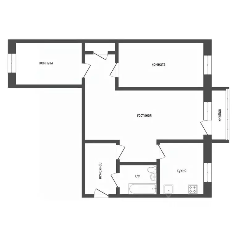 3-к кв. Курганская область, Курган ул. Калинина, 105 (69.1 м) - Фото 2