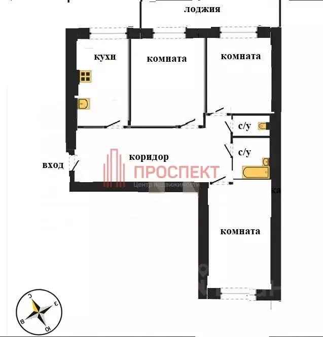 3-к кв. Пензенская область, Пенза ул. Мира, 70 (61.0 м) - Фото 1