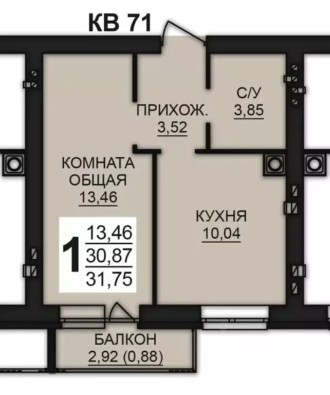 1-к кв. Ивановская область, Ивановский район, Богданихское с/пос, д. ... - Фото 1