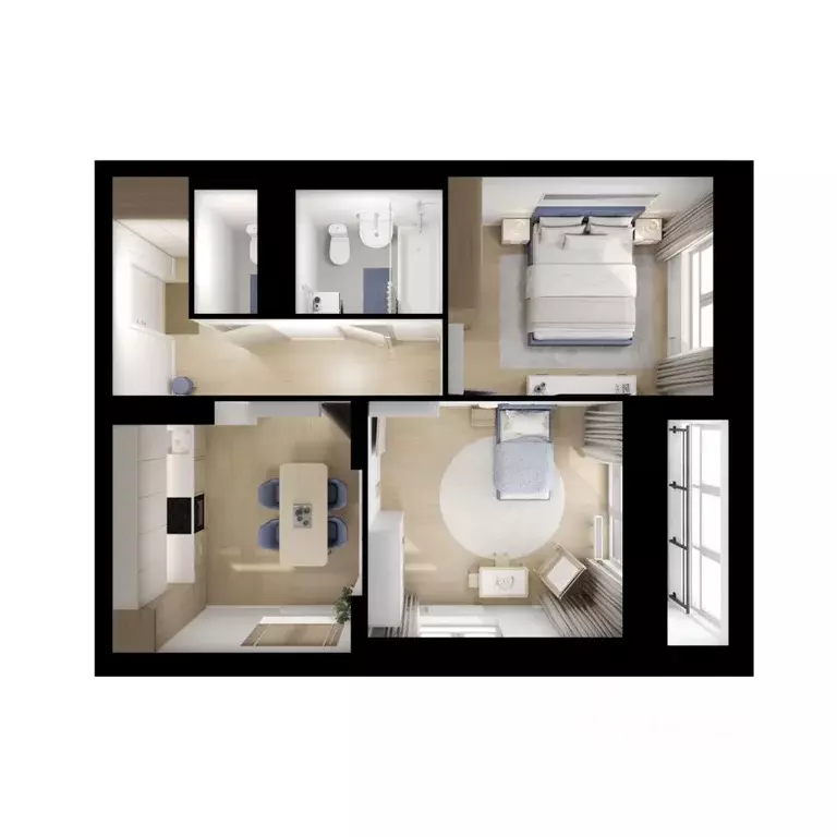 2-к кв. Ярославская область, Ярославль Волга Парк жилой комплекс (51.0 ... - Фото 2