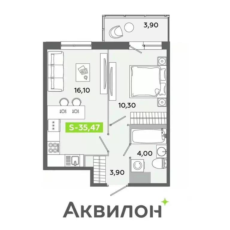 2-к кв. Ленинградская область, Всеволожский район, Заневское городское ... - Фото 1