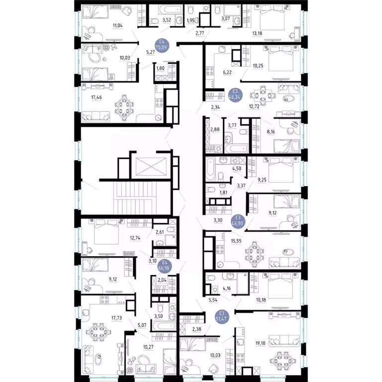 3-к кв. Рязанская область, Рязань 9-10-й кв-л,  (70.09 м) - Фото 1