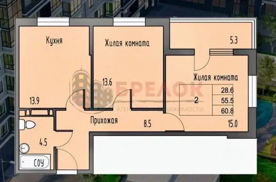 2-к кв. Ростовская область, Ростов-на-Дону просп. Маршала Жукова, 18 ... - Фото 2