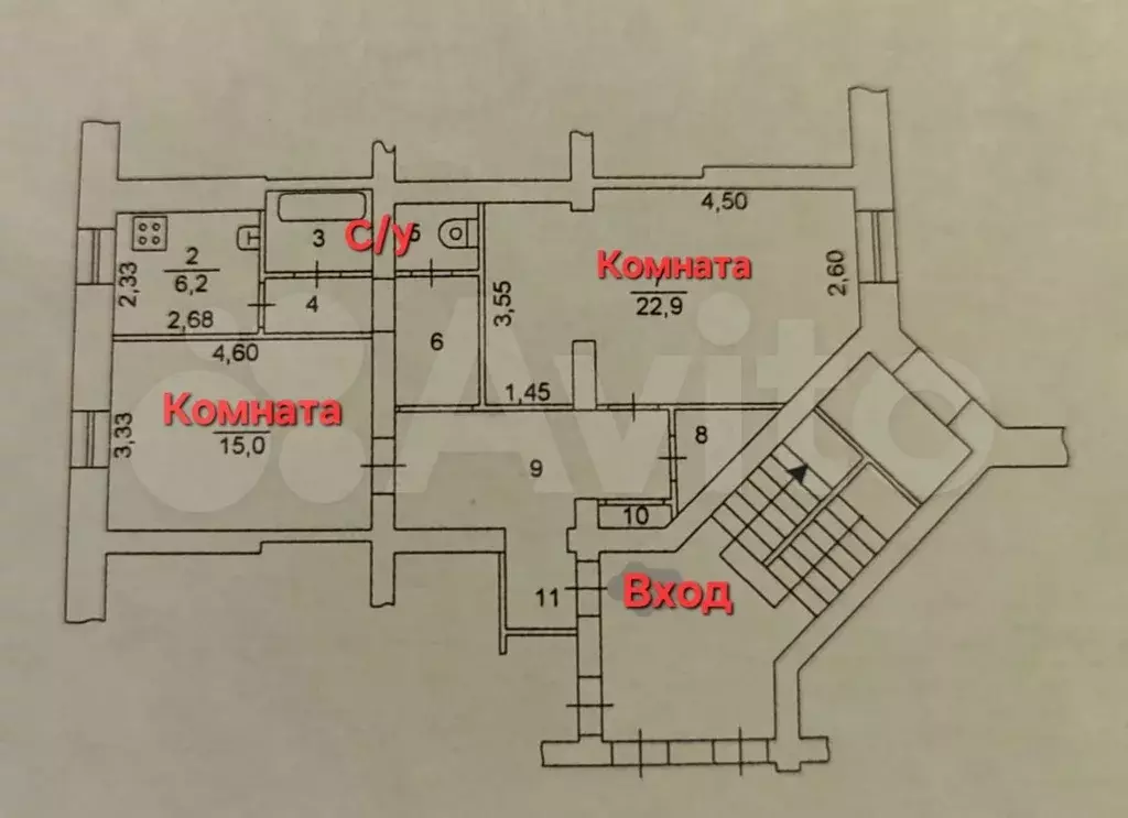 2-к. квартира, 67 м, 1/3 эт. - Фото 0