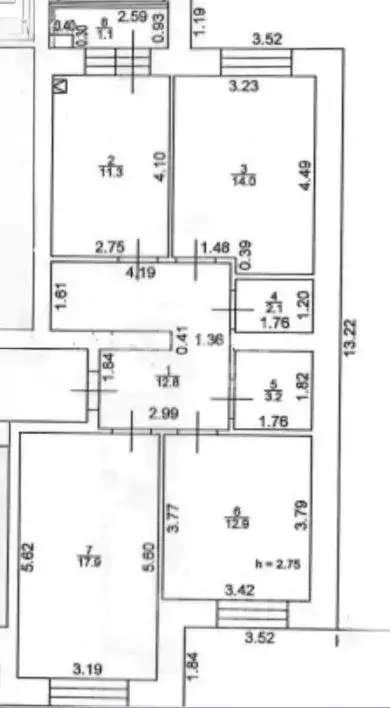 3-к кв. Татарстан, с. Высокая Гора ул. Рождественская, 8А (75.3 м) - Фото 2