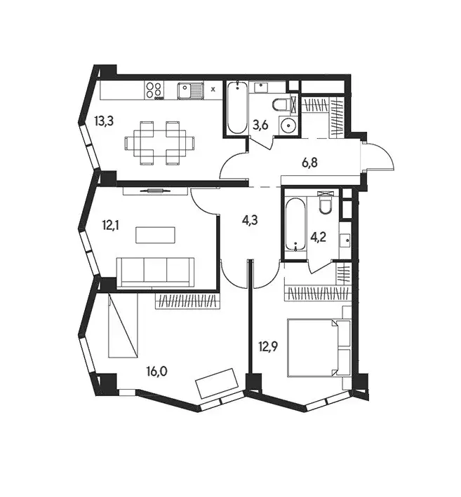 Продаётся 3-к квартира, 73.7 м - Фото 0