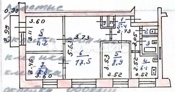 4-к кв. Ивановская область, Иваново Ташкентская ул., 94а (62.3 м) - Фото 2