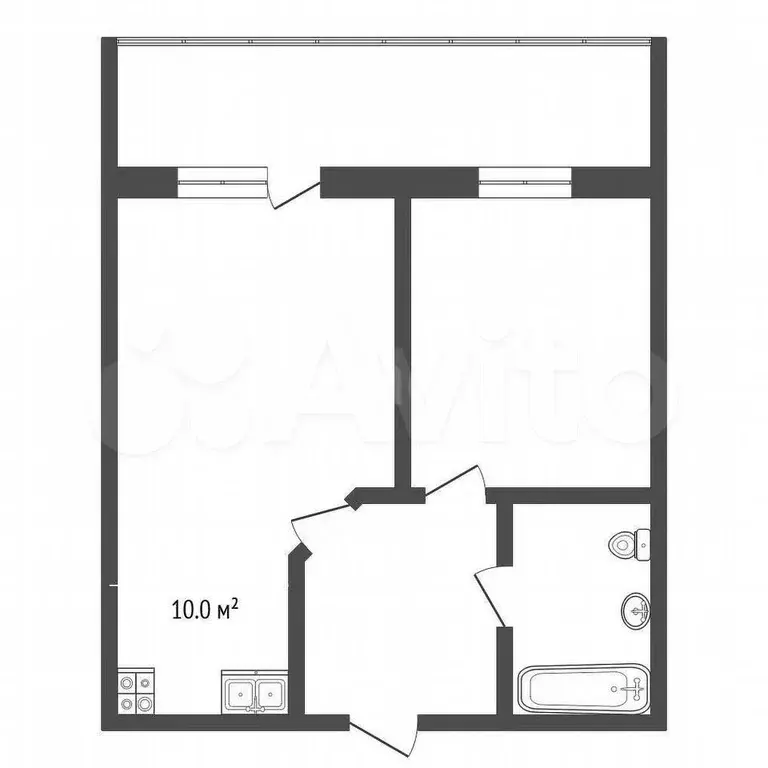 1-к. квартира, 39 м, 3/9 эт. - Фото 1