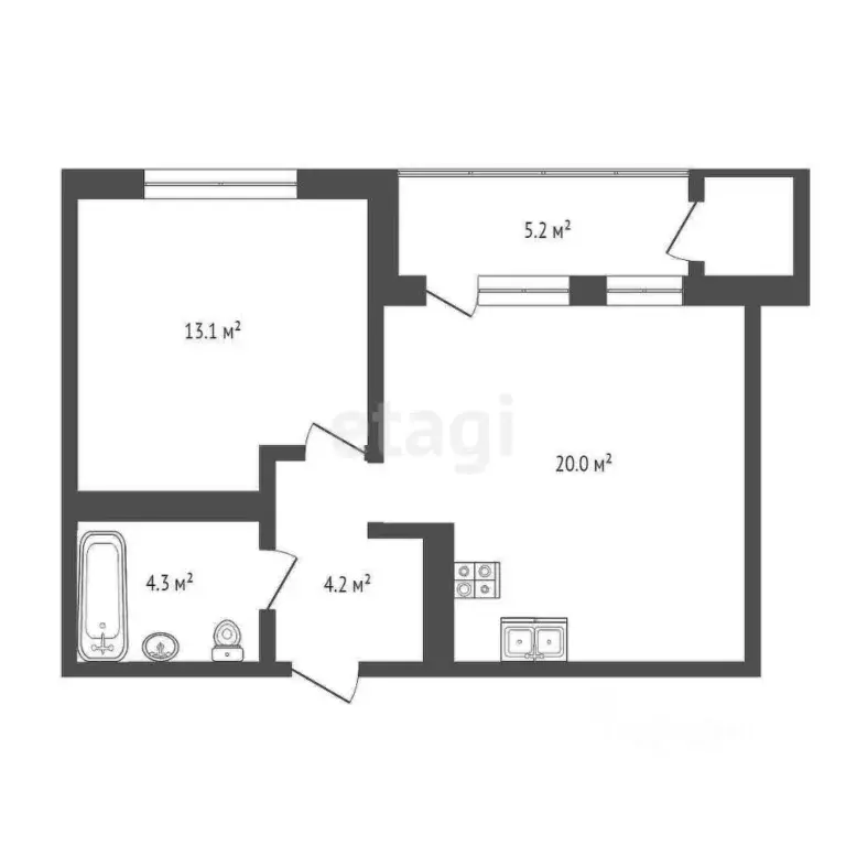 1-к кв. Тюменская область, Тюменский муниципальный округ, д. Дударева ... - Фото 2