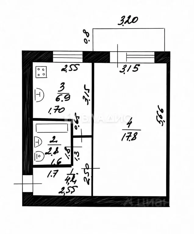 1-к кв. Нижегородская область, Бор Октябрьская ул., 92 (31.7 м) - Фото 2