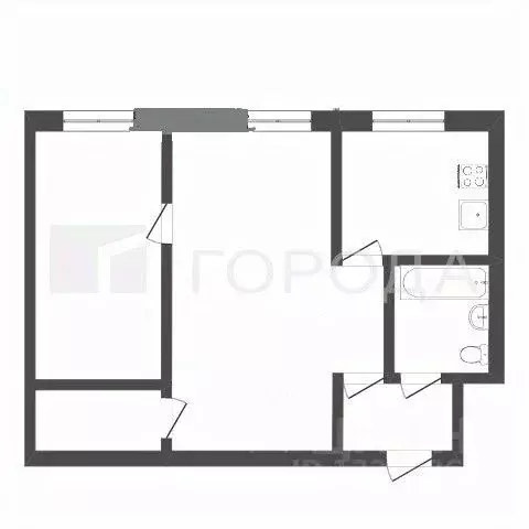 2-к кв. Кемеровская область, Новокузнецк ул. 40 лет ВЛКСМ, 60 (45.0 м) - Фото 1