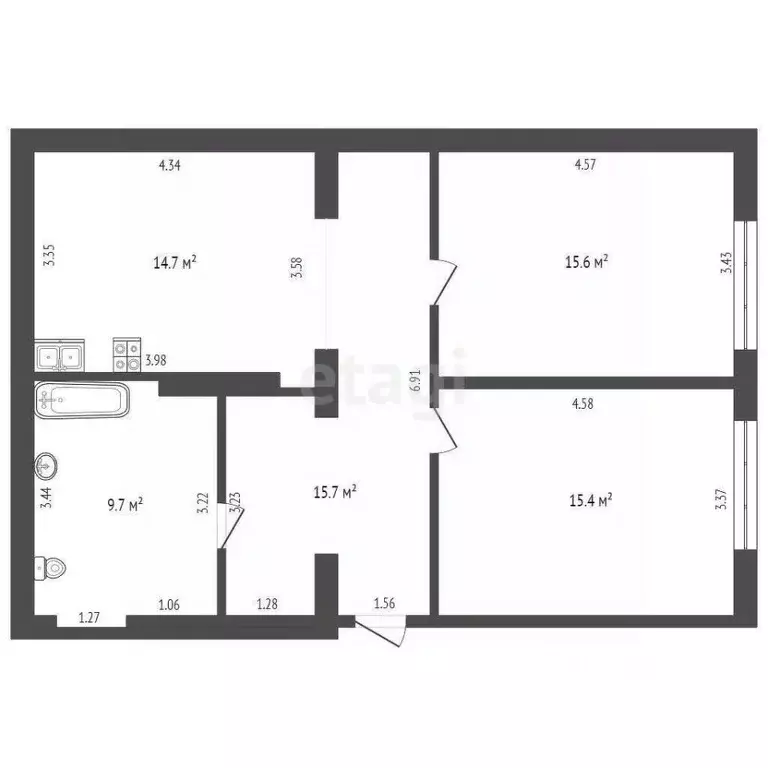 2-к кв. Севастополь ул. Симонок, 53В (71.1 м) - Фото 0