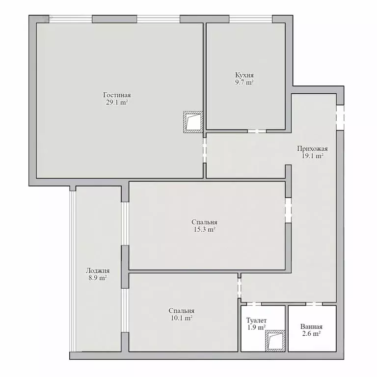 3-комнатная квартира: Нижний Новгород, улица Аркадия Гайдара, 26 (87.7 ... - Фото 1