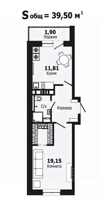 1-к кв. Ленинградская область, Кудрово г. Всеволожский район, ... - Фото 2