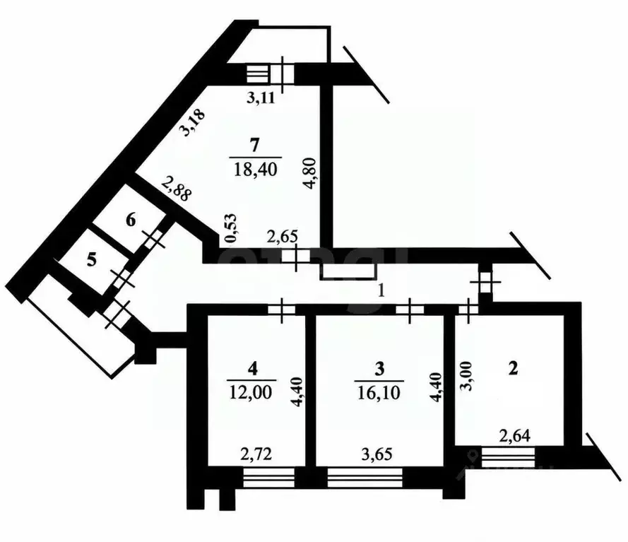 3-к кв. Чувашия, Чебоксары ул. Ленинского Комсомола, 52 (75.9 м) - Фото 2