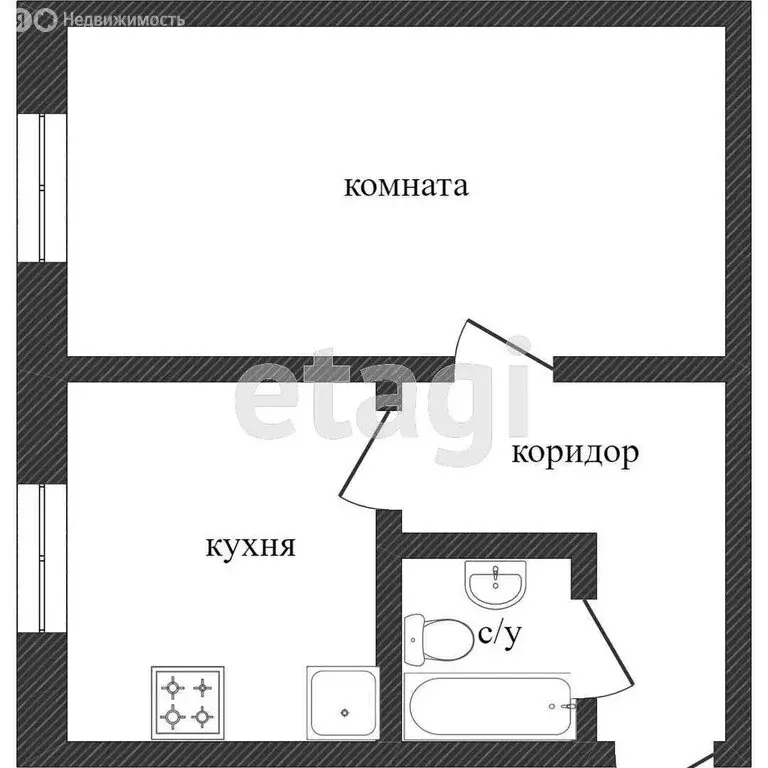 1-комнатная квартира: Калуга, улица Платова, 15 (30.5 м) - Фото 1