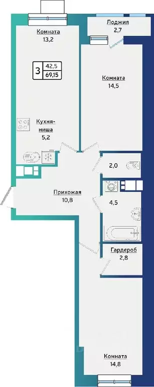 3-к кв. Удмуртия, Ижевск ул. 40 лет Победы, 123 (68.3 м) - Фото 0