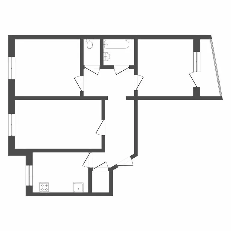 3-комнатная квартира: Тюмень, Широтная улица, 55 (65.2 м) - Фото 1