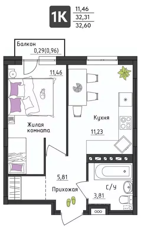 1-к кв. Пермский край, Пермь Верхне-Вишерская ул., 40 (32.6 м) - Фото 0