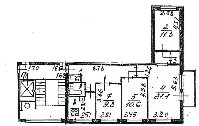 4-комнатная квартира: посёлок Металлострой, Полевая улица, 15 (72.6 м) - Фото 1