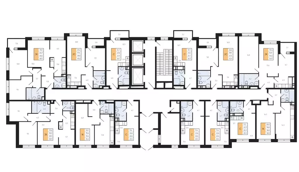 3-к кв. Приморский край, Владивосток ул. Расула Гамзатова, 7к1 (68.5 ... - Фото 2
