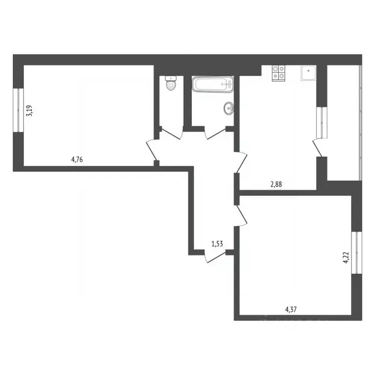 2-к кв. Тюменская область, Тюмень Малая Боровская ул., 5 (58.0 м) - Фото 2