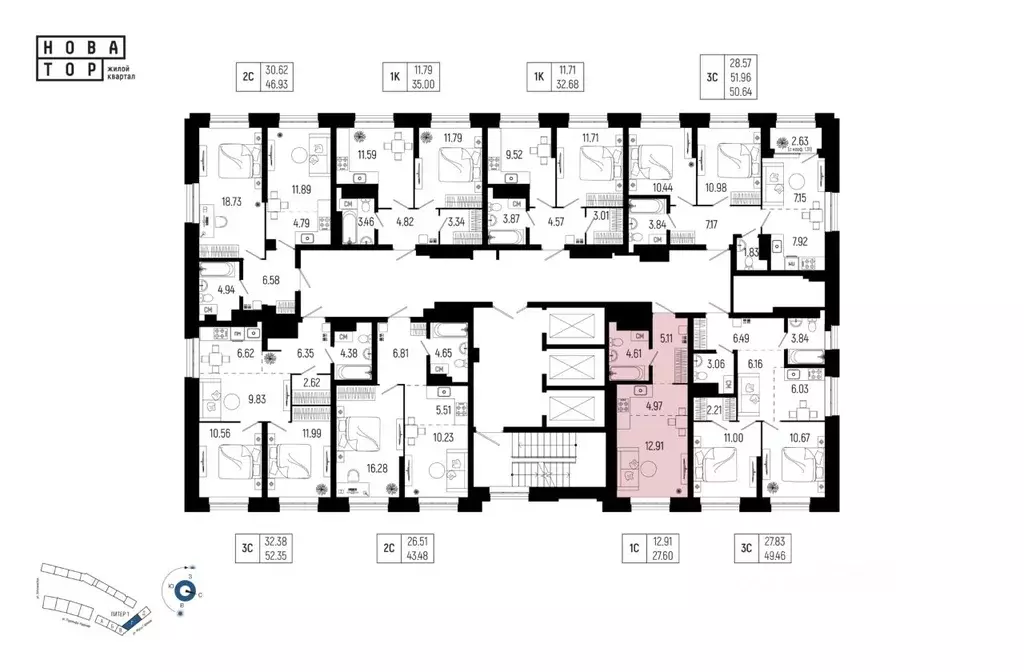 1-к кв. Башкортостан, Уфа Глумилино-1 мкр, Новатор жилой комплекс ... - Фото 2