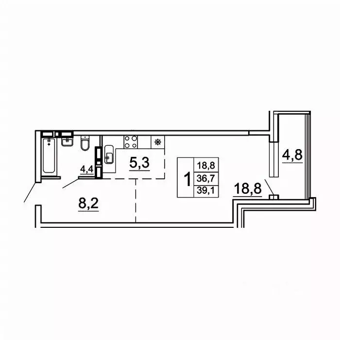 1-к кв. Приморский край, Владивосток Лесная ул., 1В/1 (39.1 м) - Фото 1