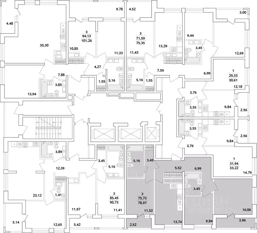 3-к кв. Санкт-Петербург Кубинская ул., 82к3с1 (80.1 м) - Фото 1