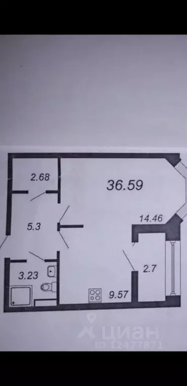 1-к кв. Санкт-Петербург Малая Бухарестская ул., 12 (36.59 м) - Фото 1