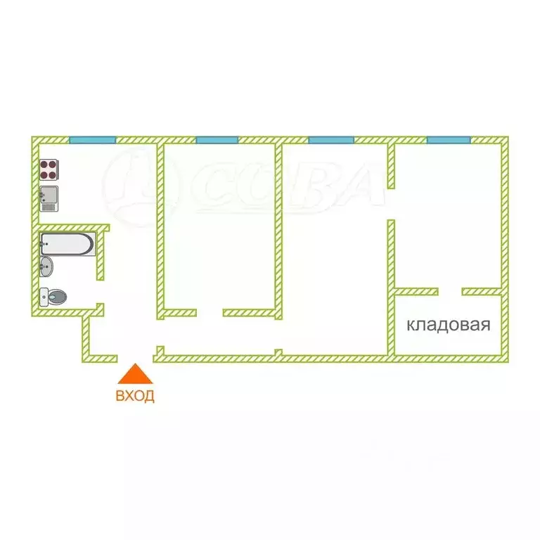 3-к кв. Курганская область, Курган ул. МАКСИМА ГОРЬКОГО, 4 (56.9 м) - Фото 1