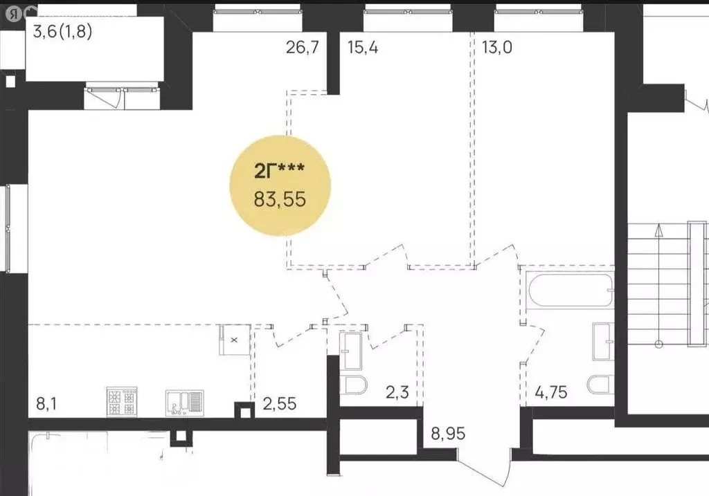 3-комнатная квартира: Казань, Краснококшайская улица, 60 (82.2 м) - Фото 1