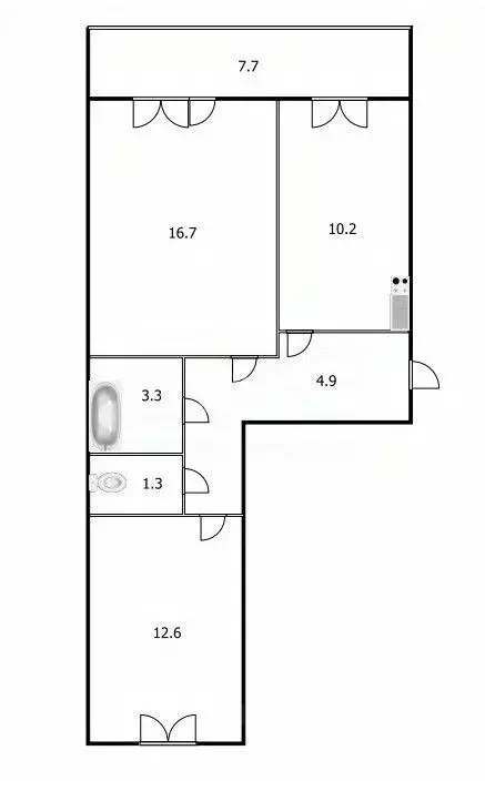 2-к кв. Томская область, Томск ул. 4-я Заречная, 42 (52.2 м) - Фото 1