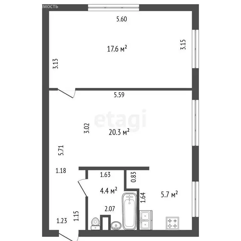 2-комнатная квартира: Санкт-Петербург, проспект Ветеранов, 84 (48 м) - Фото 1