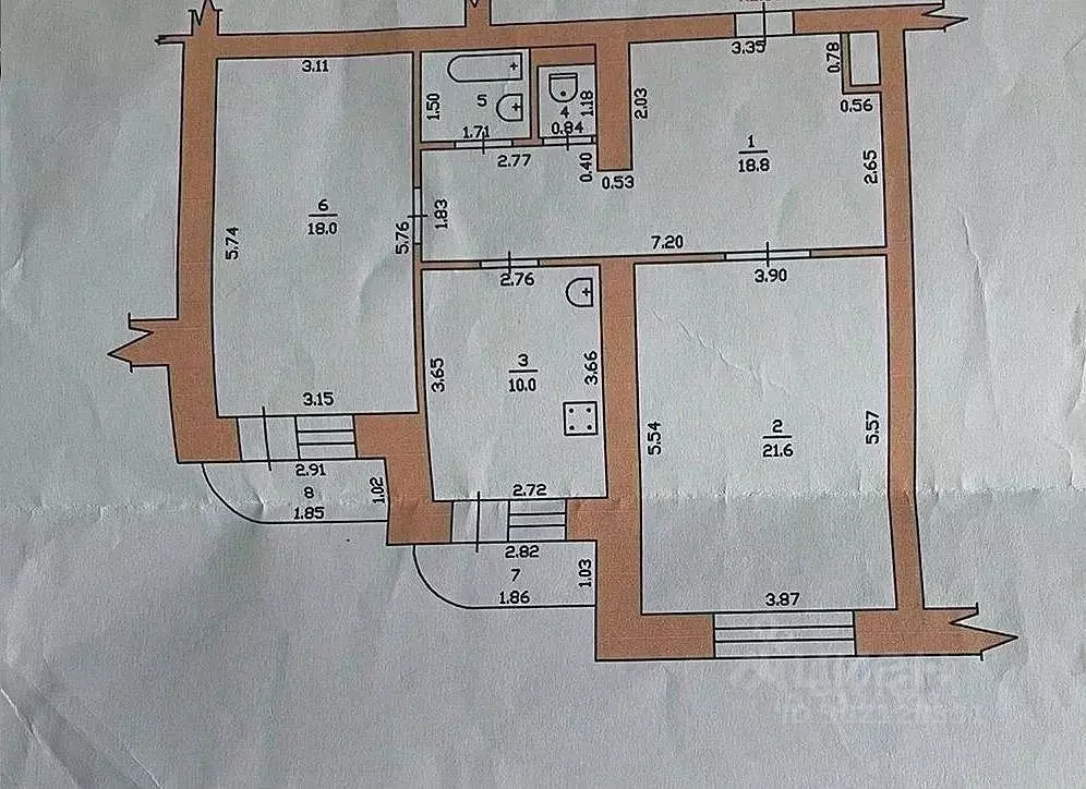 2-к кв. Тамбовская область, Тамбов ул. Рылеева, 59Ак3 (72.0 м) - Фото 2